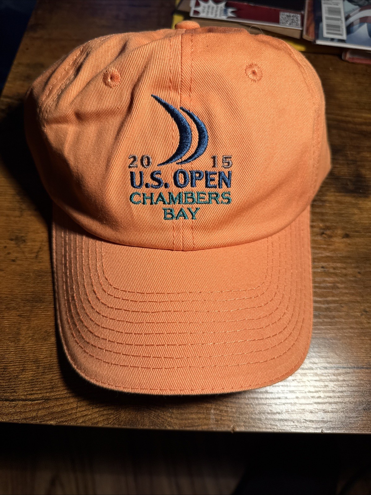US Open 2015 Chambers Bay USGA Member Strapback Golf Cap Tangerine Orange New