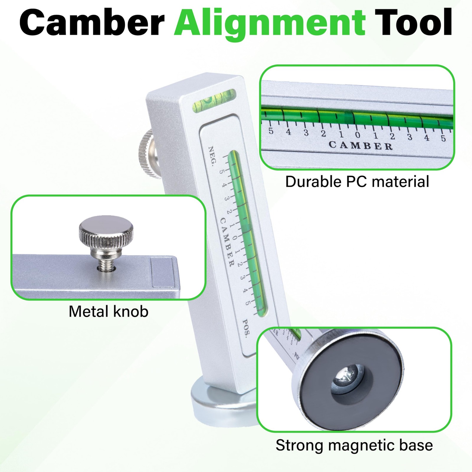 Sixzoo Wheel Alignment Tool, Universal Camber Alignment Tool, Adjustable Magneti