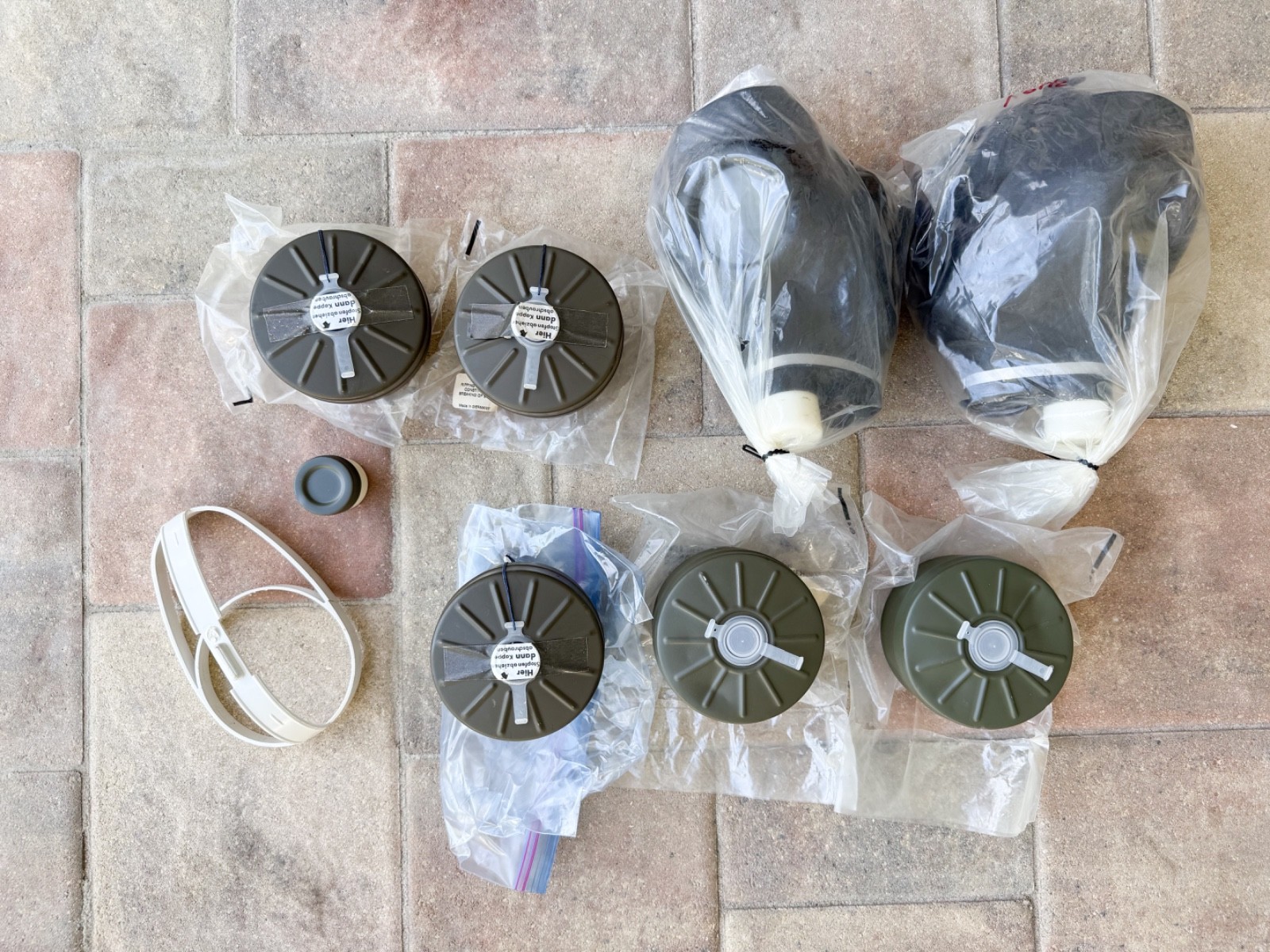 Lot of Post WWII West German Gas Masks and Filters Original Unused