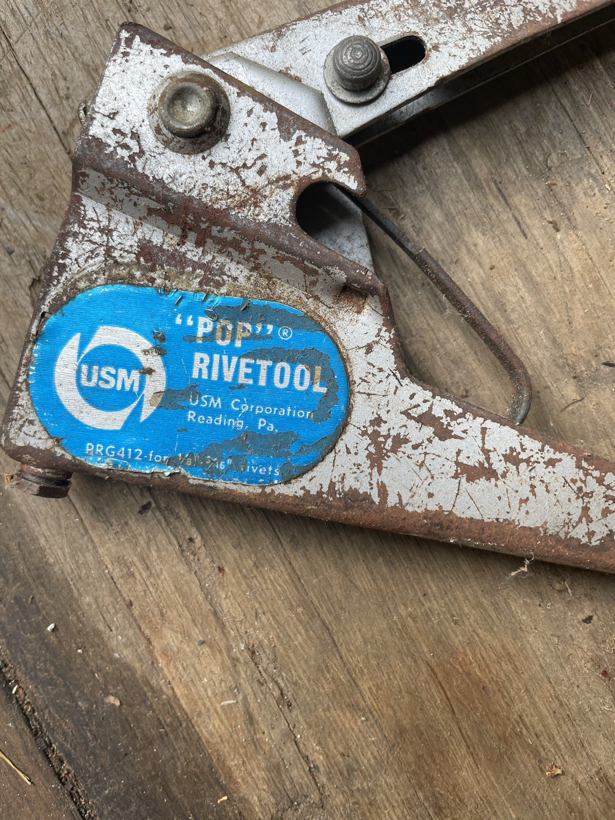 Vintage USM Corporation "POP" Rivet Tool Kit PRG412 1/8"-3/16" Rivets