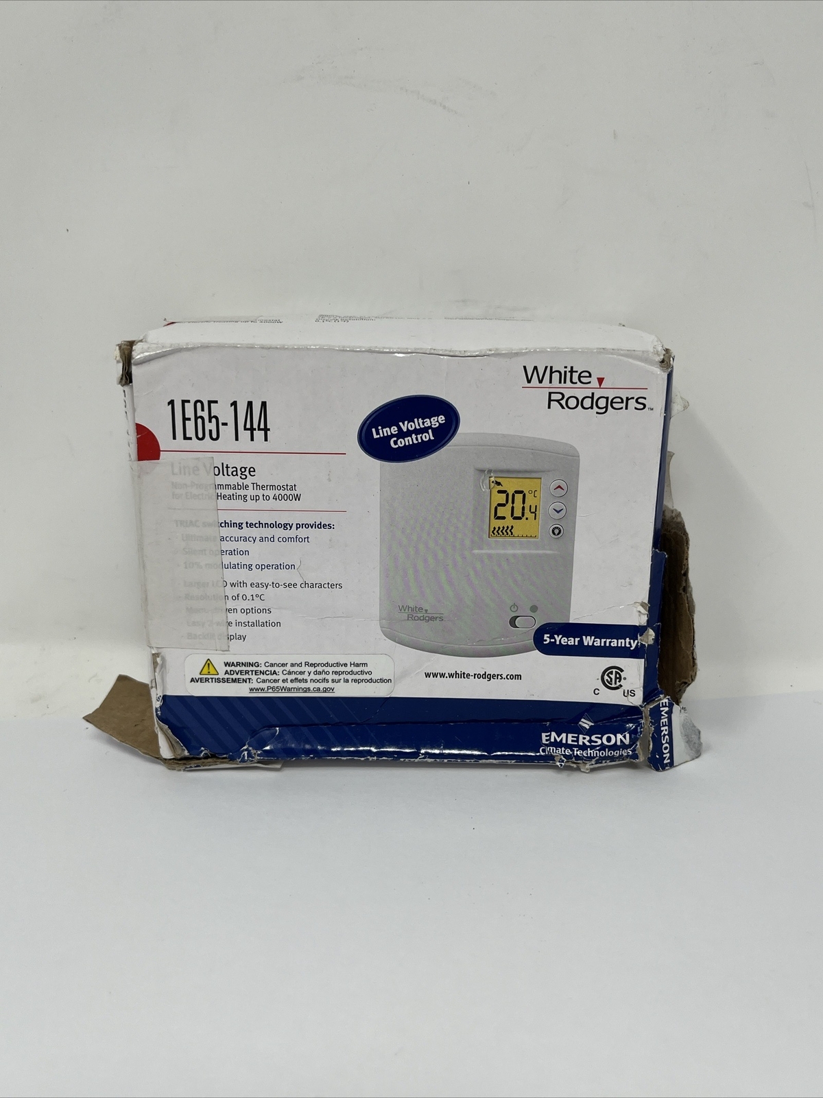 Emerson White-Rodgers 1E65-144 Line Voltage Digital Thermostat