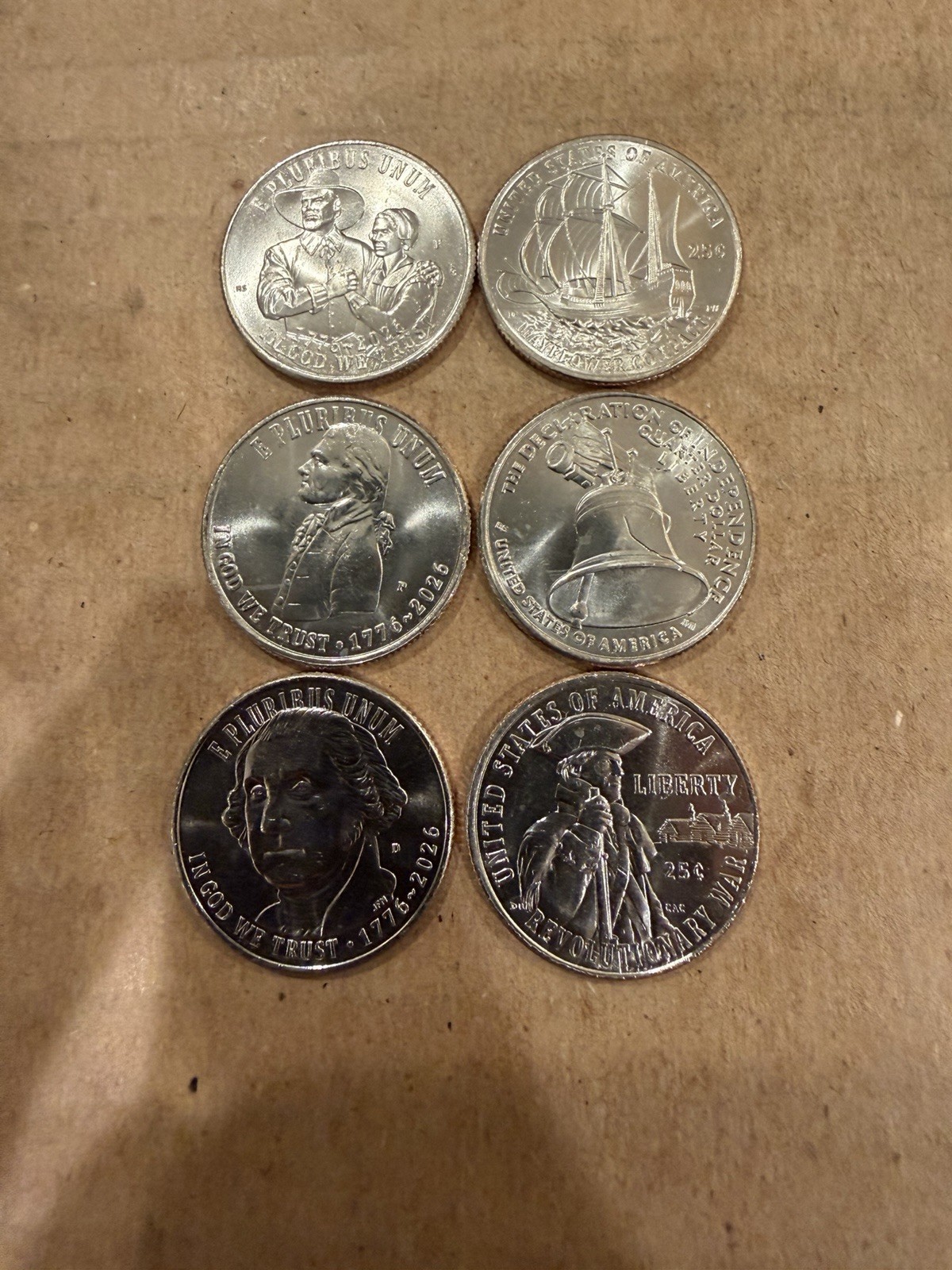2026 P&D Uncirculated  Quarter Set. With Declaration of Independence Quarters.