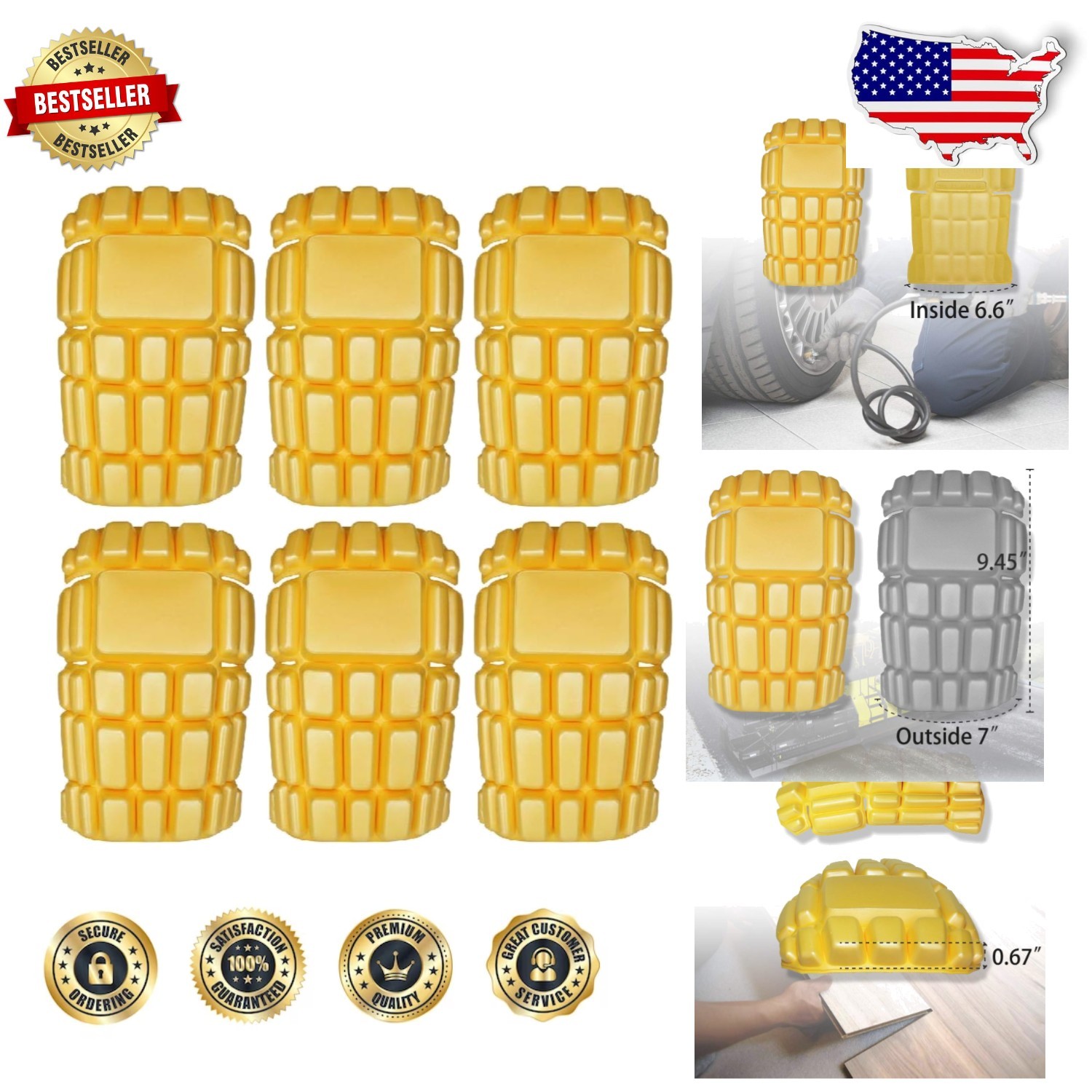 Luxury 3 Pairs EVA Foam Knee Pad Inserts for Ultimate Knee Protection