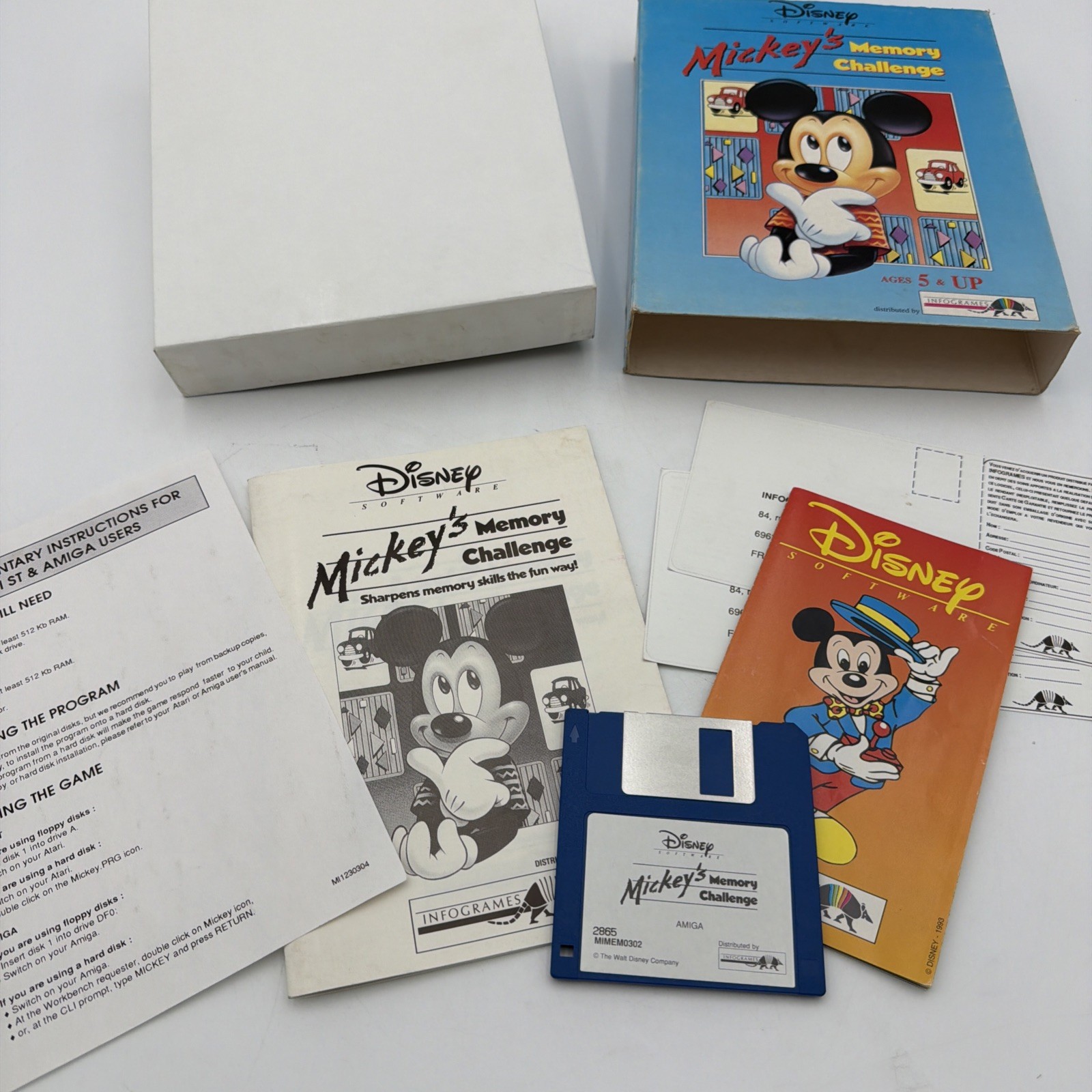 Mickey’s Memory Challenge Commodore Amiga Disney Complete CIB Tested Working