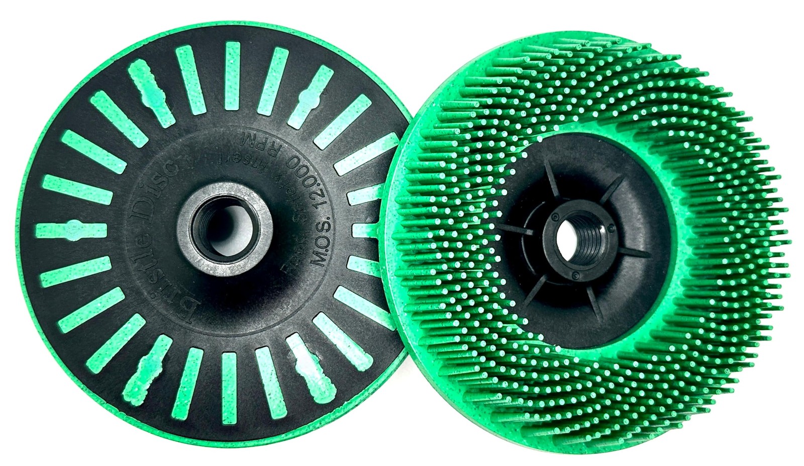 Pro-Graad 4-1/2” x 5/8”-11 50 Grit Green Bristle Disc | Ceramic-Aluminum...