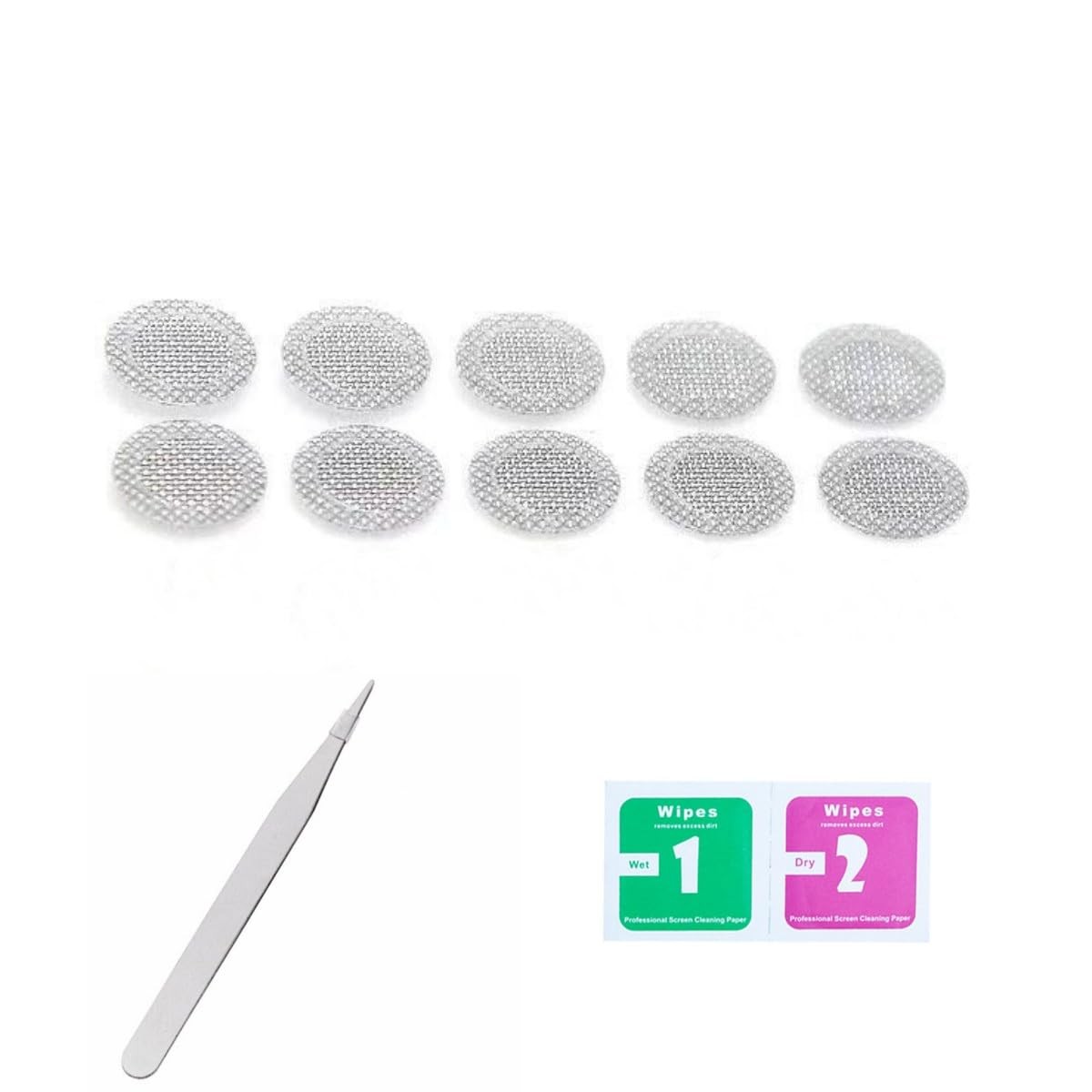 10 Pack Earbuds Mesh Filter Replacement Keep Clean Self Adhesive Metal Fine N...