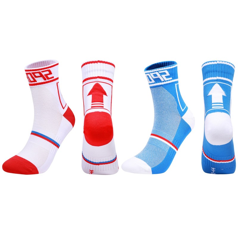 2 Pairs Cycling Socks Road Riding Bicycle Bike Sports Ankle Socks XC Blue White