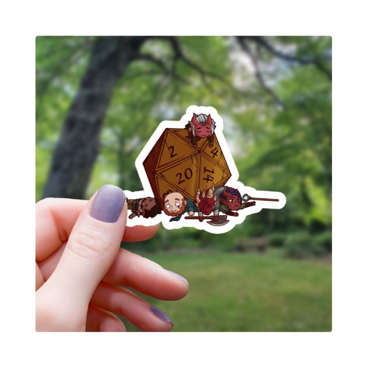Mimic Gaming Dice Sticker Adventure Party Crushed New