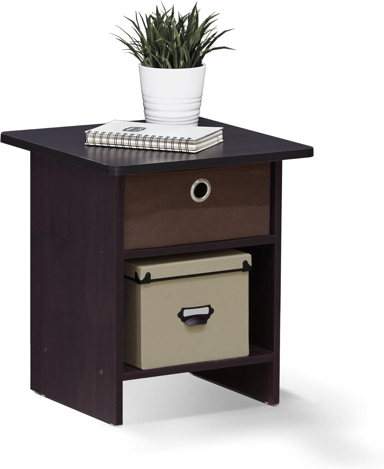 Andrey USB & Type-C Port Charging Station End Table W/ Storage Bin 15.55 W x