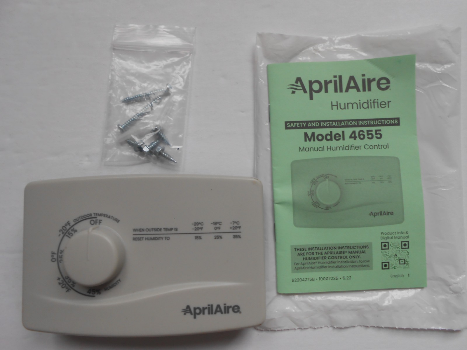 Aprilaire 4655 Manual Humidistat New