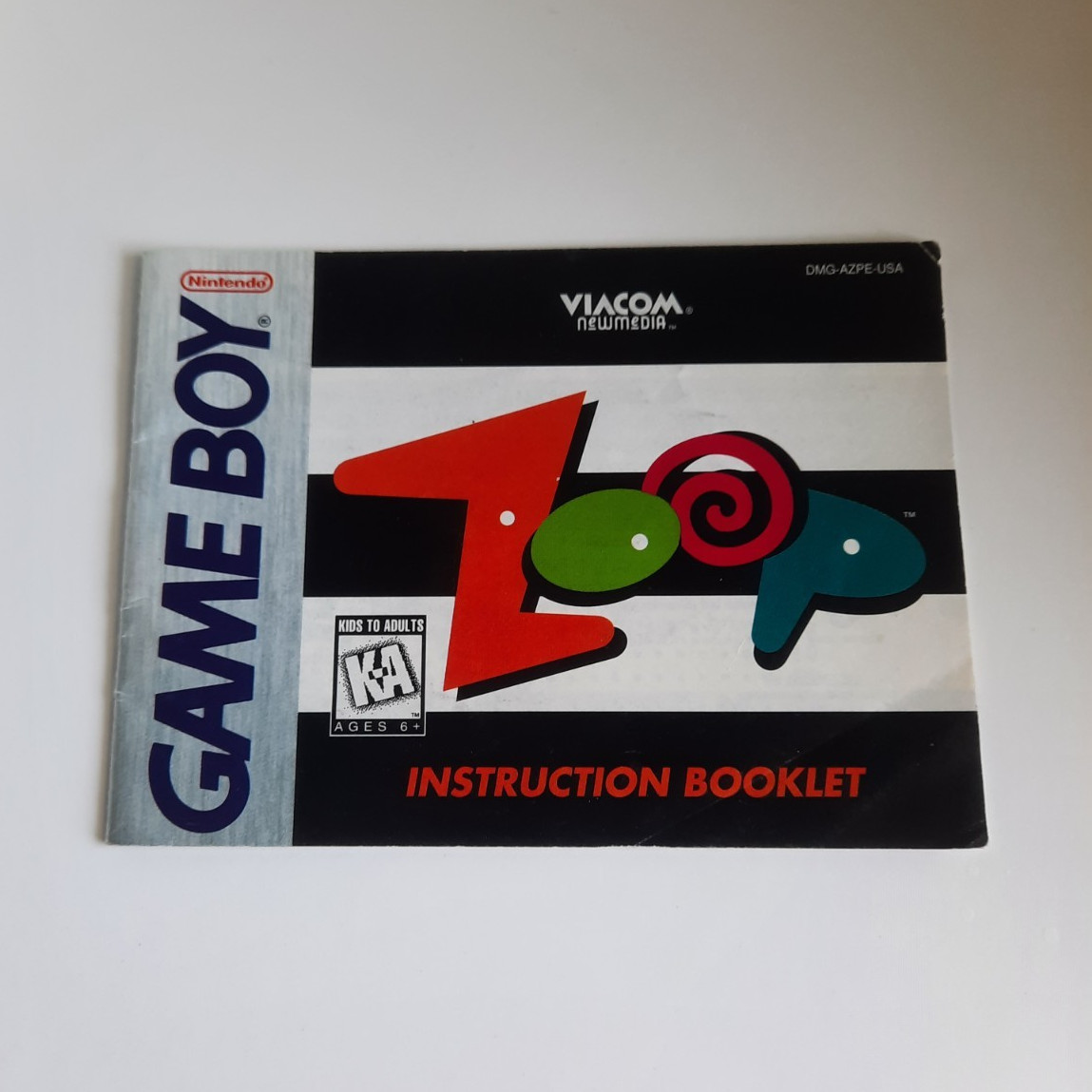Nintendo Game Boy Zoop Original English Instruction Manual Booklet ONLY
