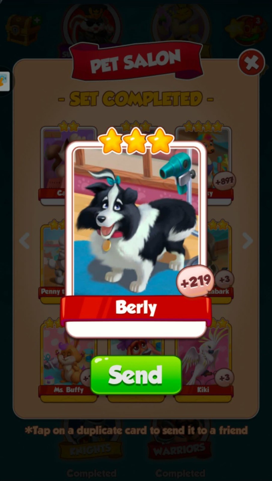 Coin Master New Cards 3x Berly  Total 3 Cards Instant And Fast Sending