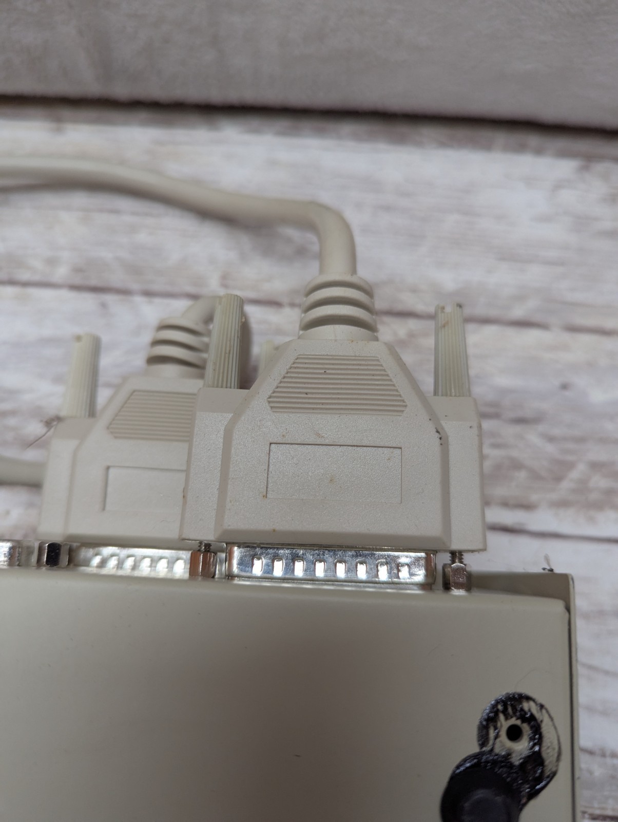 Vintage Data Transfer Switch Manual Box 2 Way Parallel Port A B w/ 2 cables