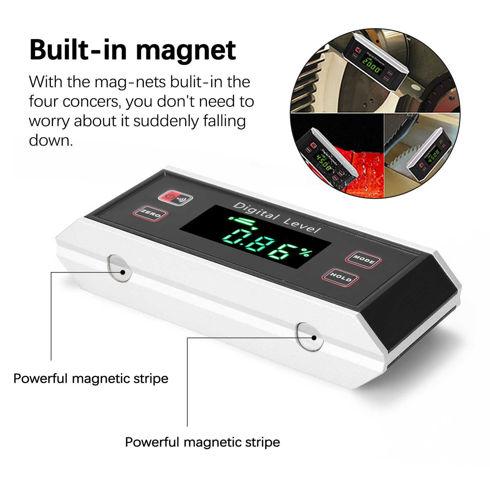 High Precision Angle Finder IP54 Dustproof Digital Protractor Inclinometer Y9E3