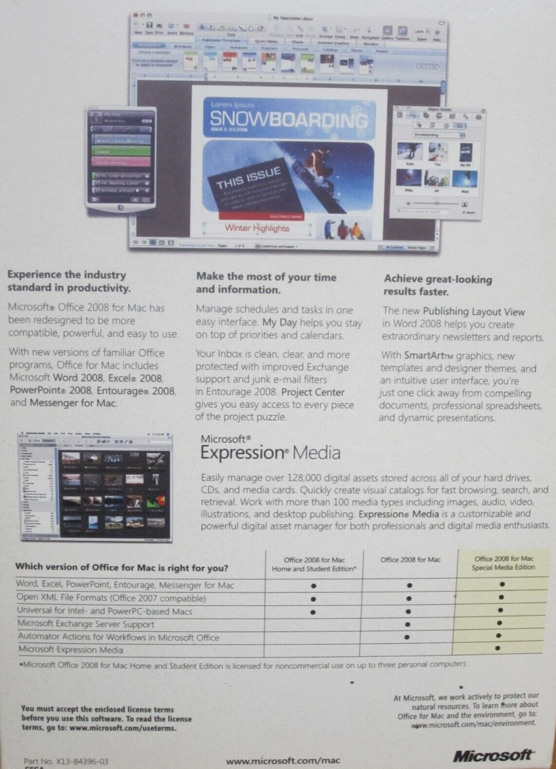 Microsoft Office Mac 2008 with Expression Media & Product Key (Software)