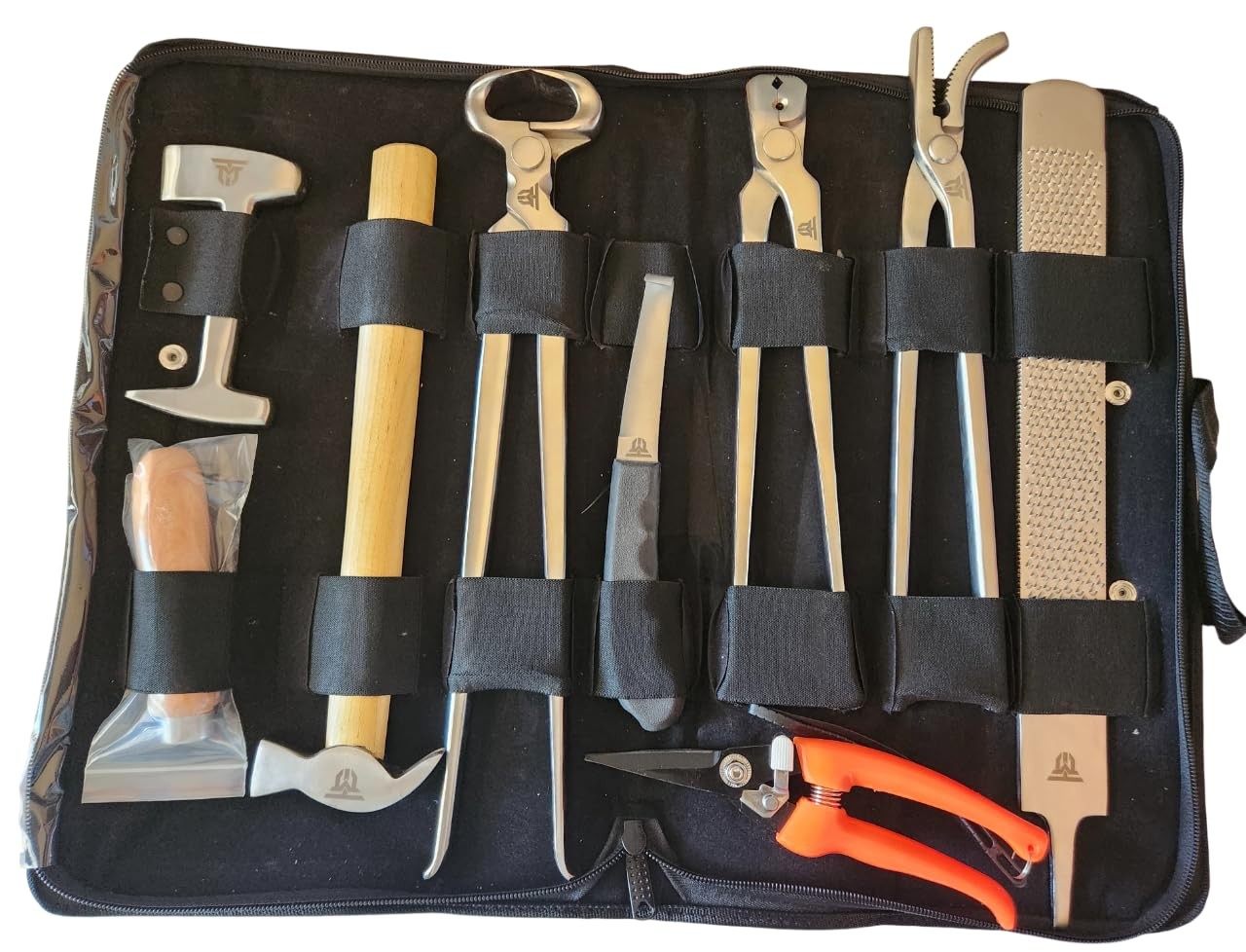 Horse Farrier Hoof Tool Kit (8 Piece) with Carry Bag Horse Equine Metal Shear...