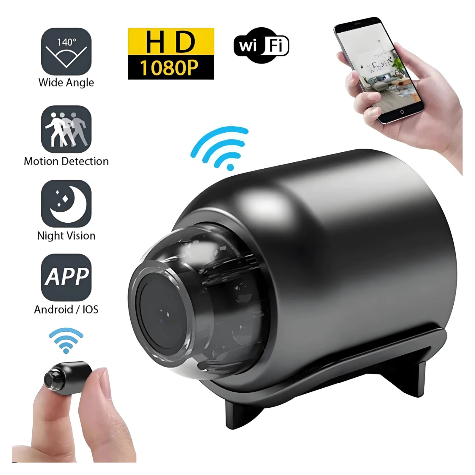 1080P Mini Camera CCTV WiFi HD IP Night Vision Camcorder Home Security Cam US