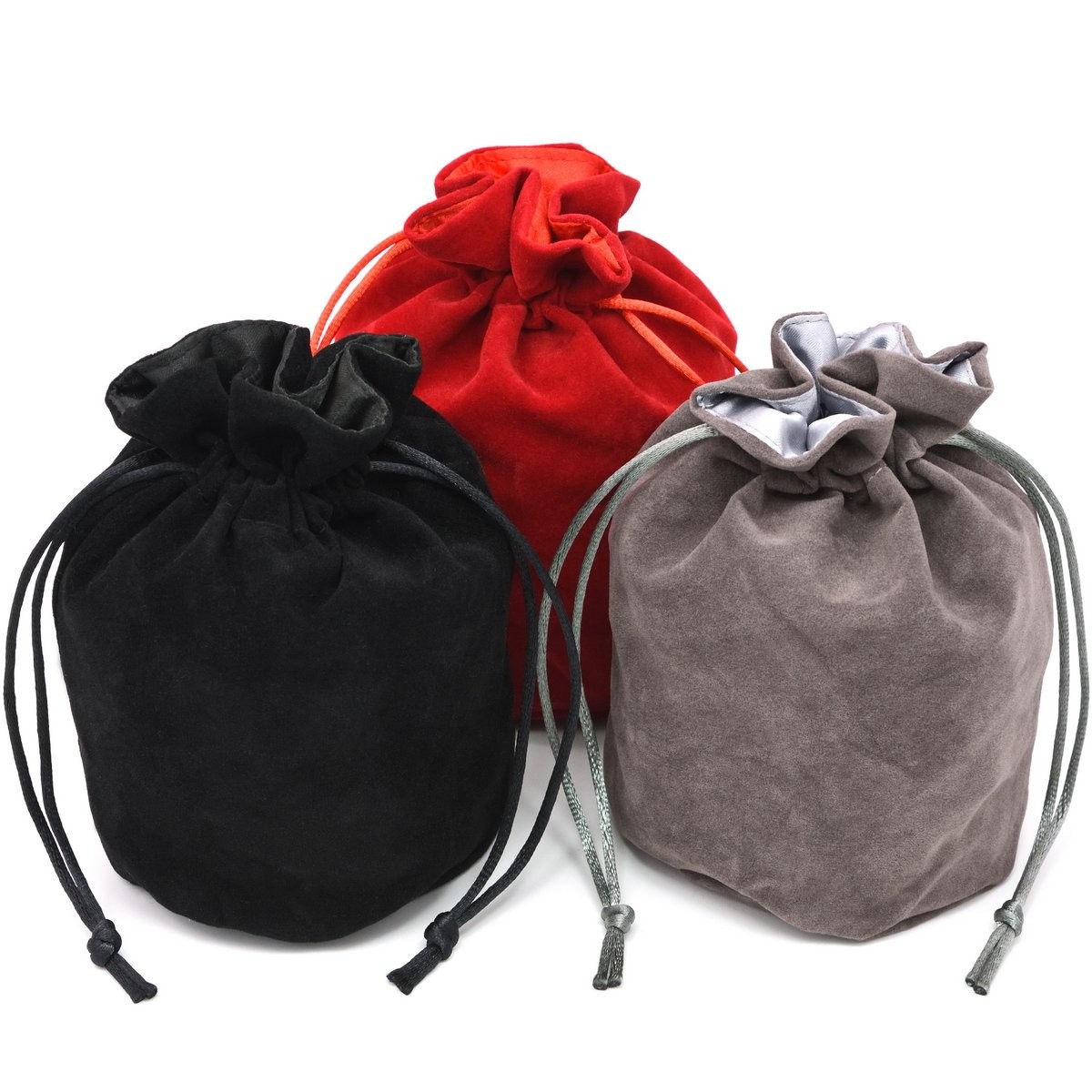 Red/Grey/Black Drawstring Dice Bag - Dungeons and Dragons Fabric/Standing Cotton