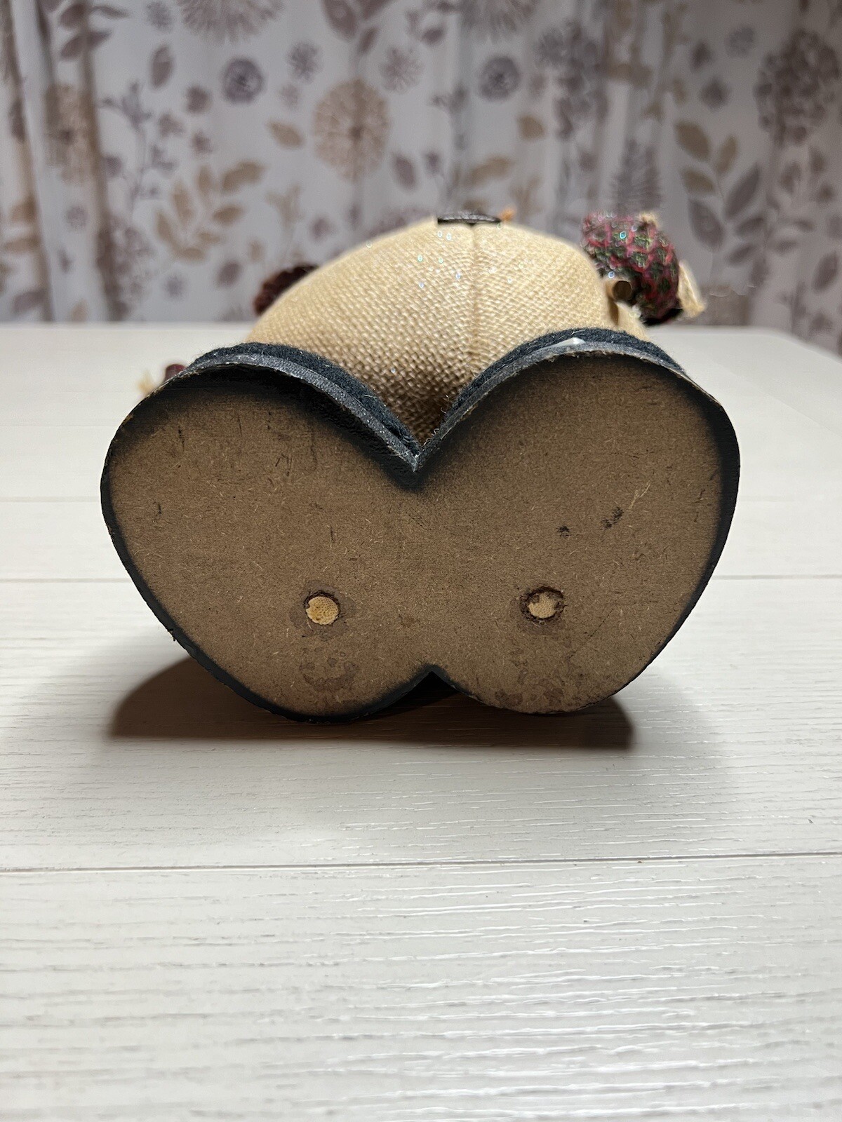Hannah’s Handwork’s Stuffed Burlap Snowman Button Eyes Ear Muffs 17”