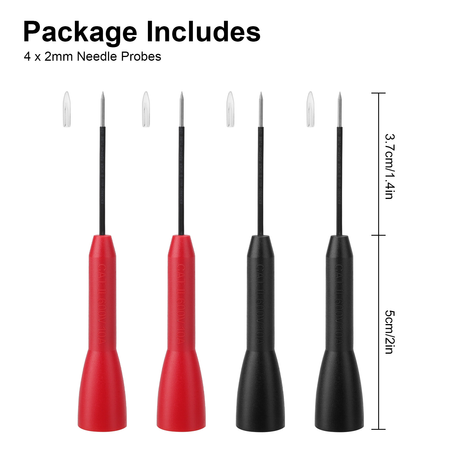 4PCS Wire Piercing Test Probes Set Insulation Back Probes Needle Pin w/ 2mm Jack