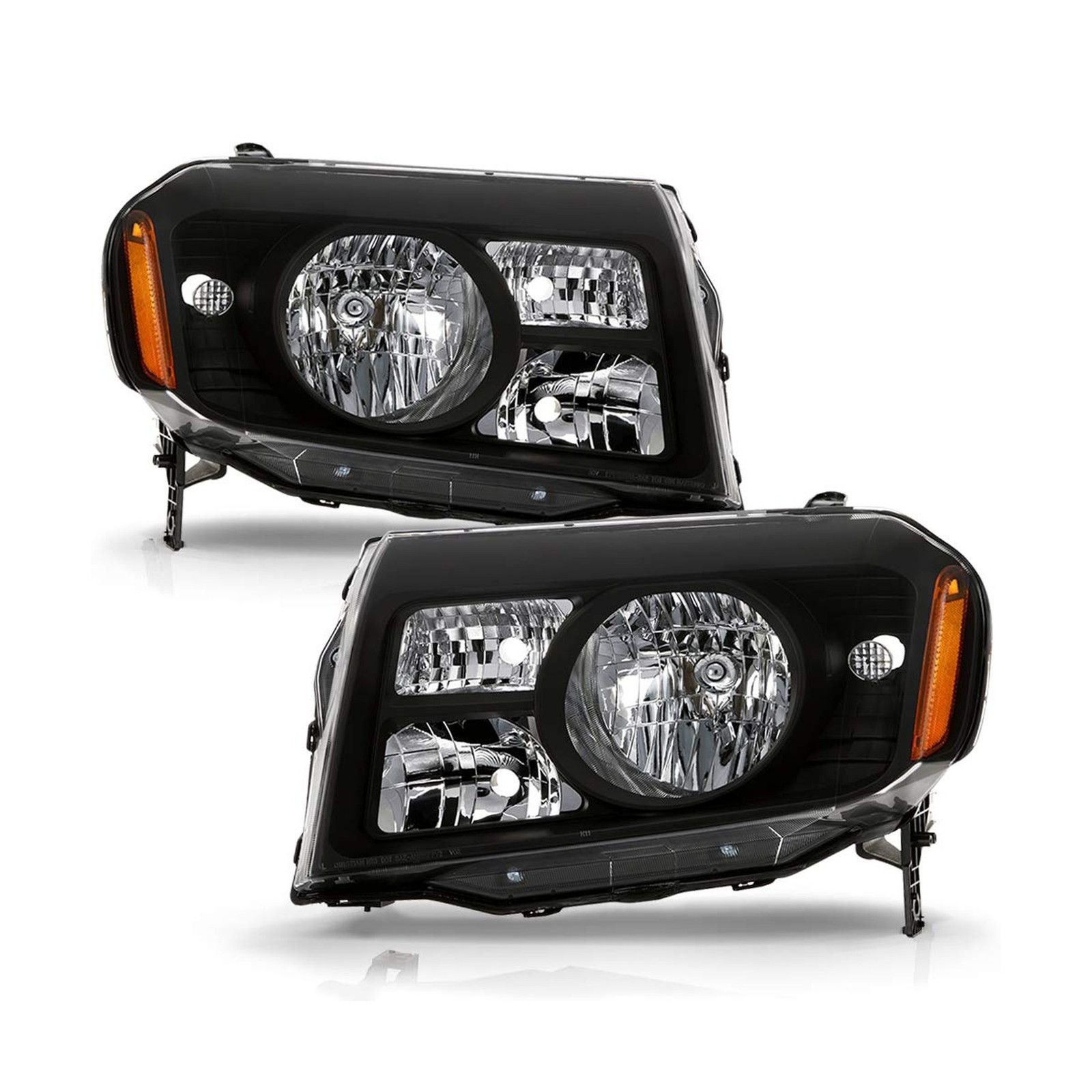 ACANII - For Black 2009 2010 2011 Honda Pilot Headlights Headlamps Driver + P...