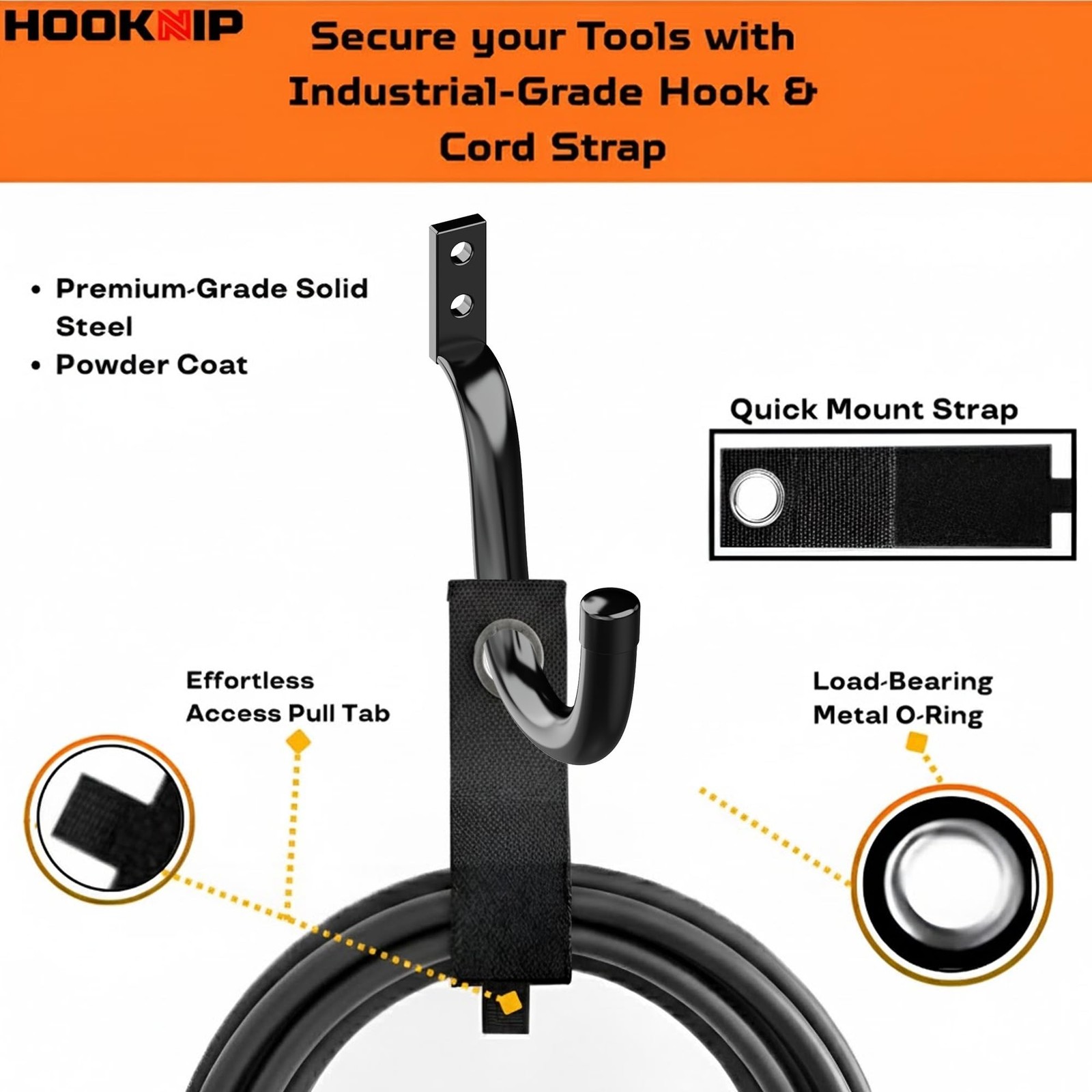 Pack 20 Garage Hooks Heavy Duty | Multi-Sized Wall Mount Tool Hangers with An...