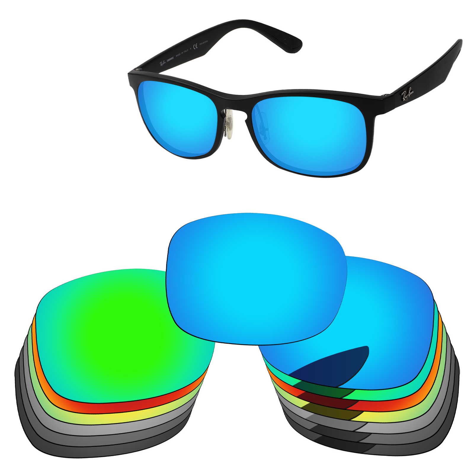 Lenslog Polarized Replacement Lens For-Ray-Ban RB4263 55mm Frame -Colors