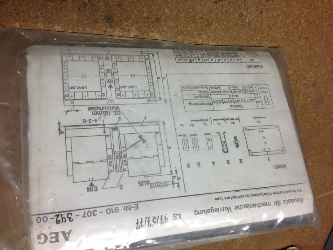 E-Nr 910-307-342-00 AEG Mechanical Interlock Kit LS47/57/77 NIB