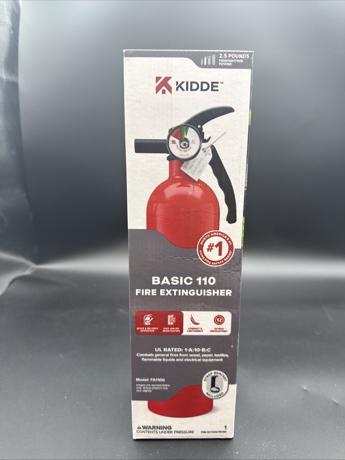 Kidde FA110G Multipurpose Home Fire Extinguisher - 466142MTL 2.5 Pounds