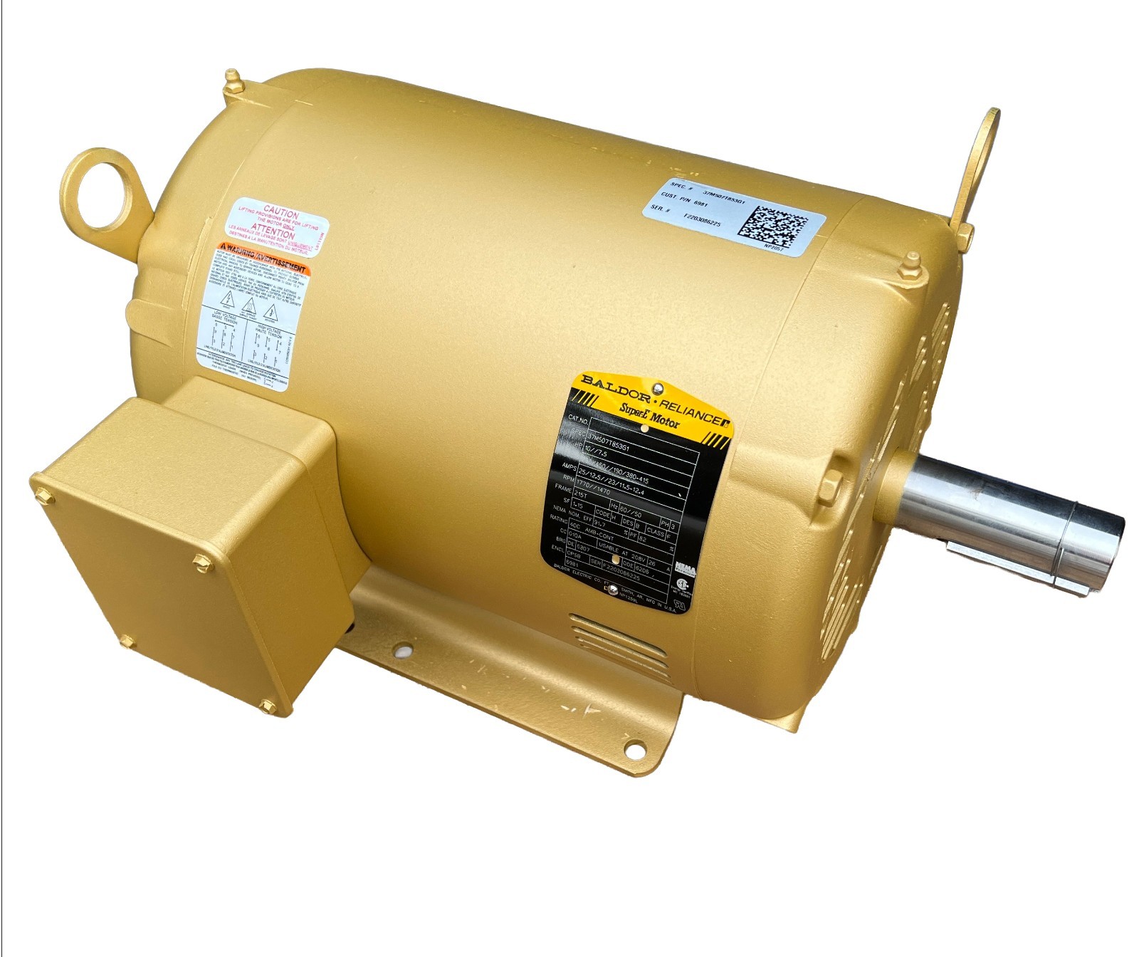 Baldor Electric Motor 10 HP,  230/460V, 1770 RPM, 215T, (Compare to EM3313T)