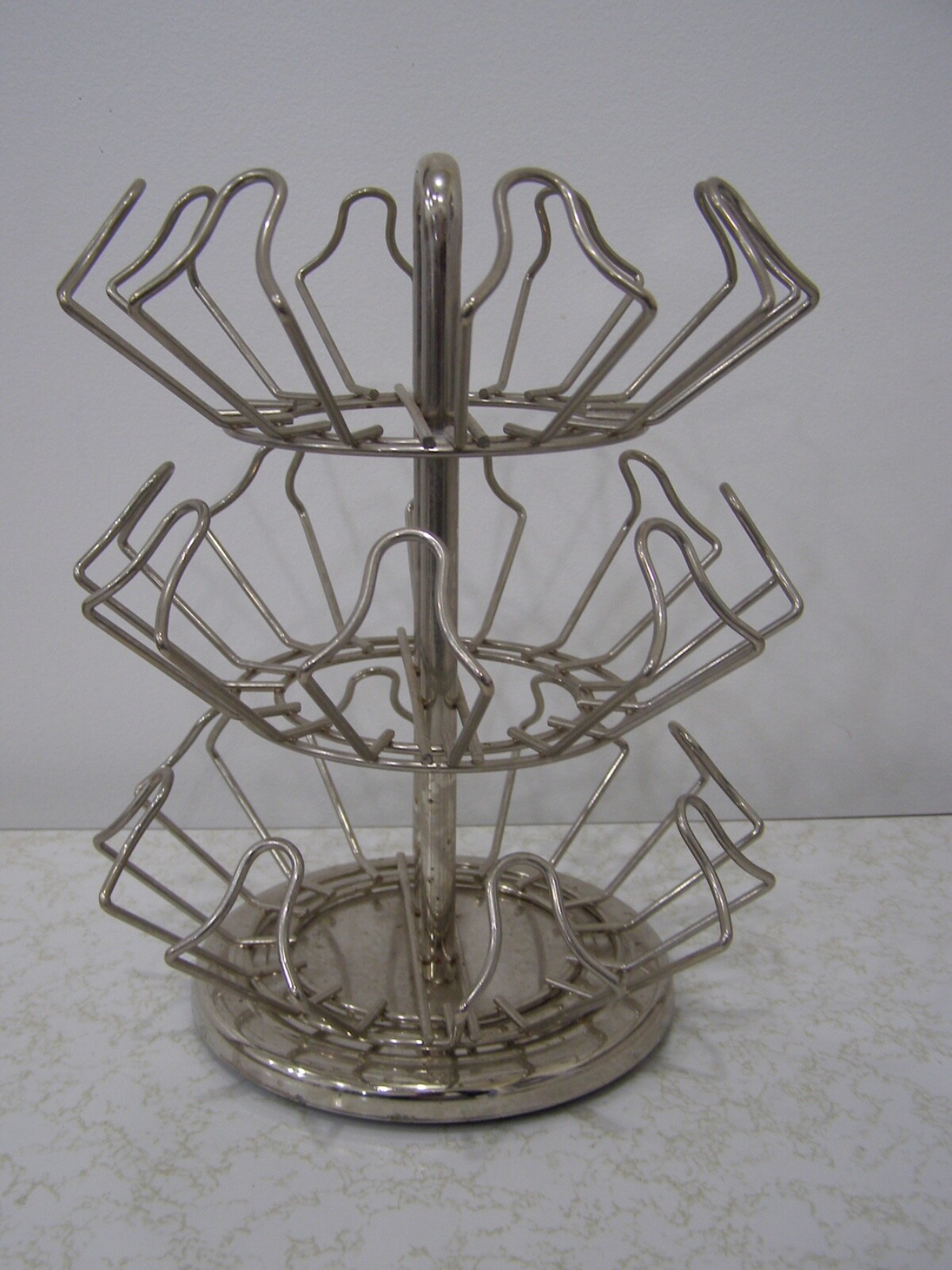 Solid Steel / Chrome Keurig Pod Holder Rack Lazy Suzan Carousel