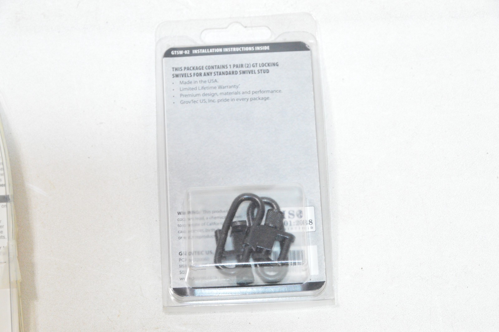 Grovtec 1.25" Loop Locking Swivel Pair Black Oxide - GTSW02 #MA
