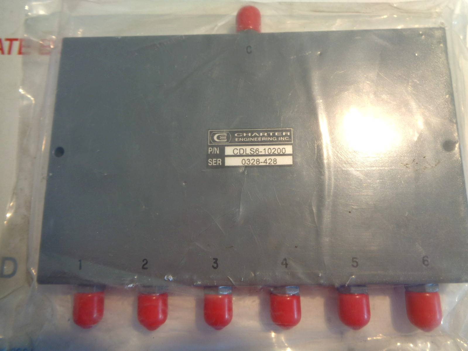 Charter Engineering CDLS6-10200 SMA RF Splitter Power Splitter 1:6 or 6:1 Split