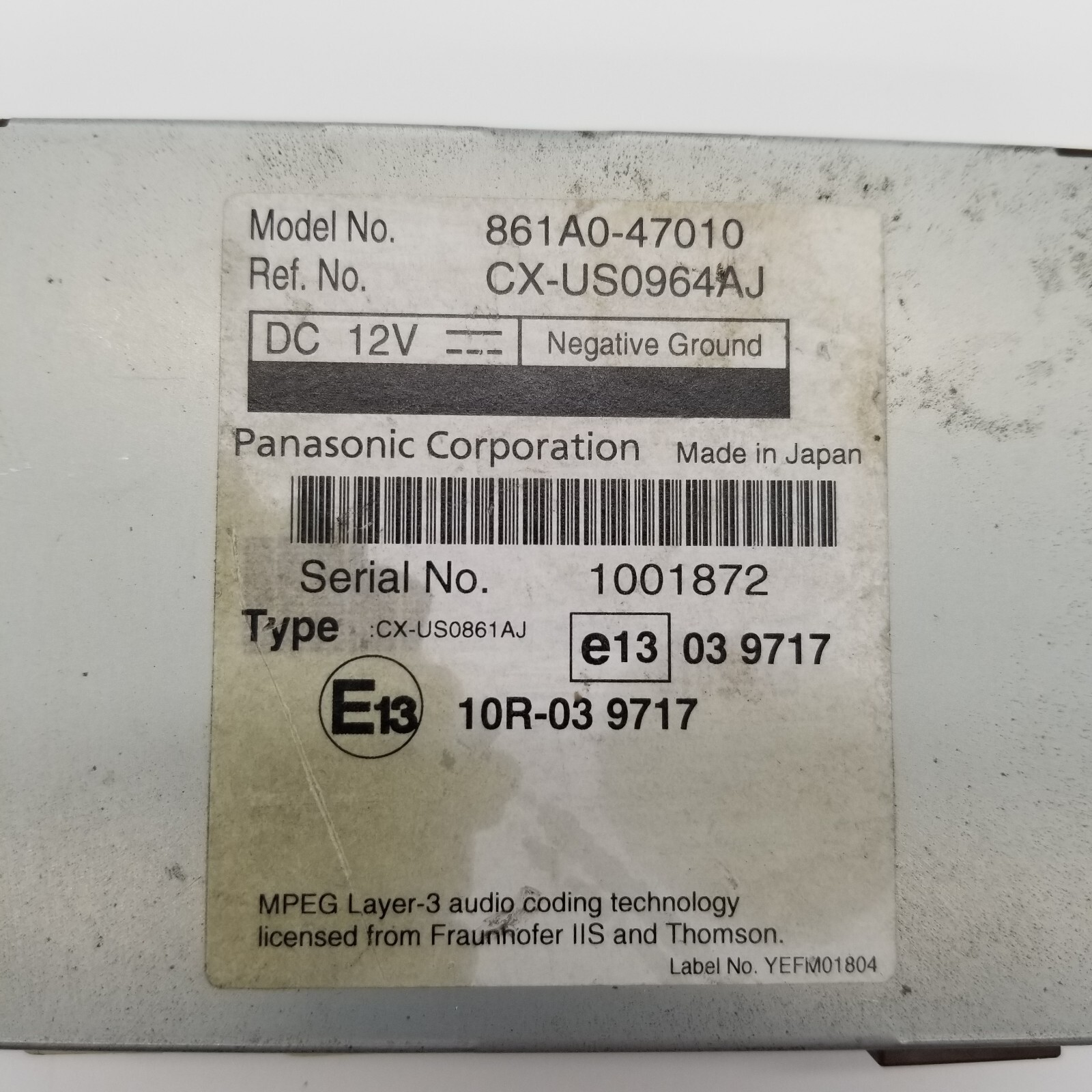 2010 2011 Fits Toyota Prius Multimedia Interface Control Module 861A047010