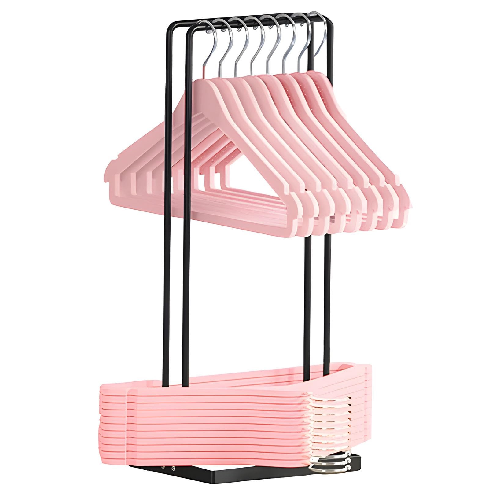 Hanger Organizer Stacker Stand Holds 110 Wire Portable Sturdy Black