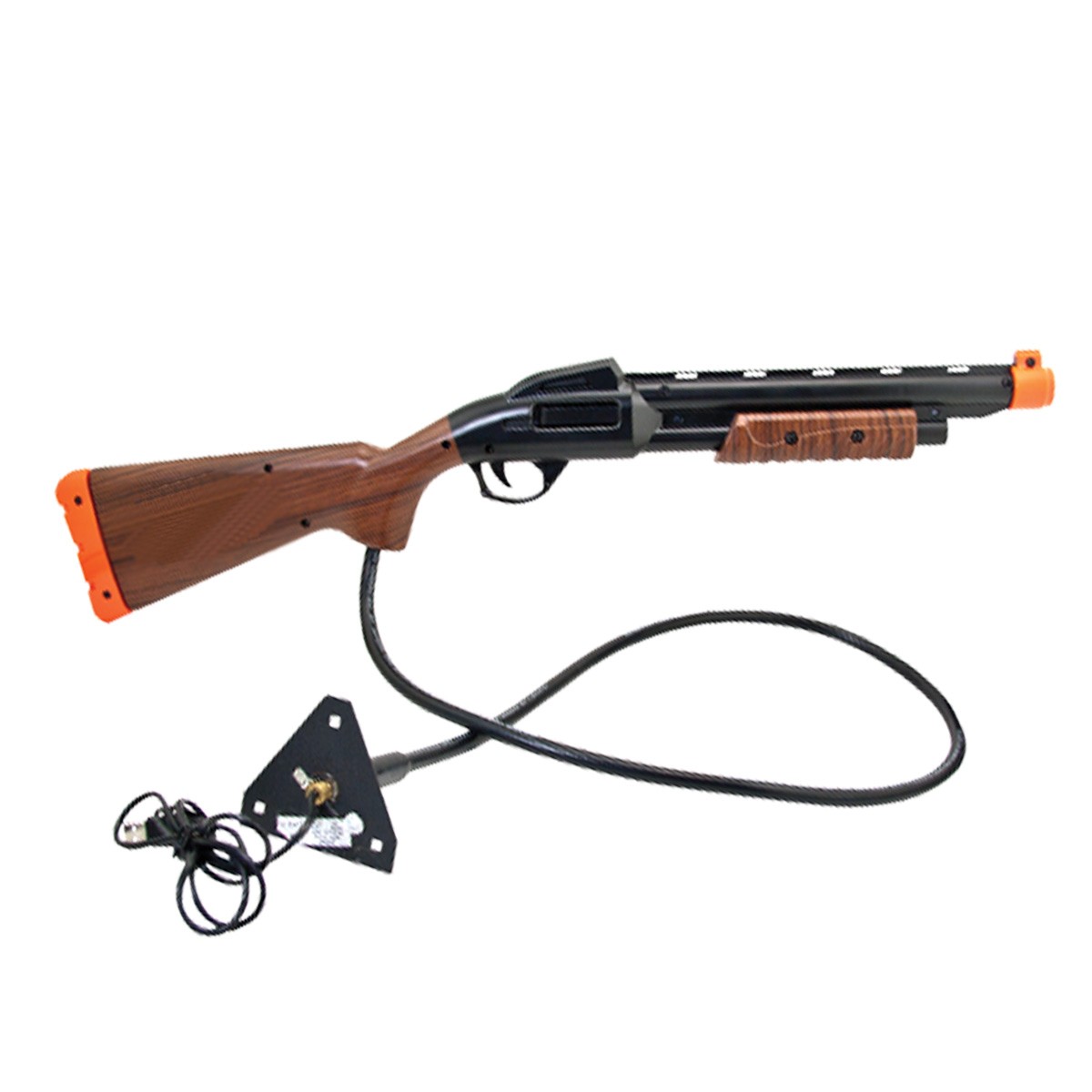 Raw Thrills Big Buck HD Shotgun Assembly Black Woodgrain Orange Cap 820-00018-00