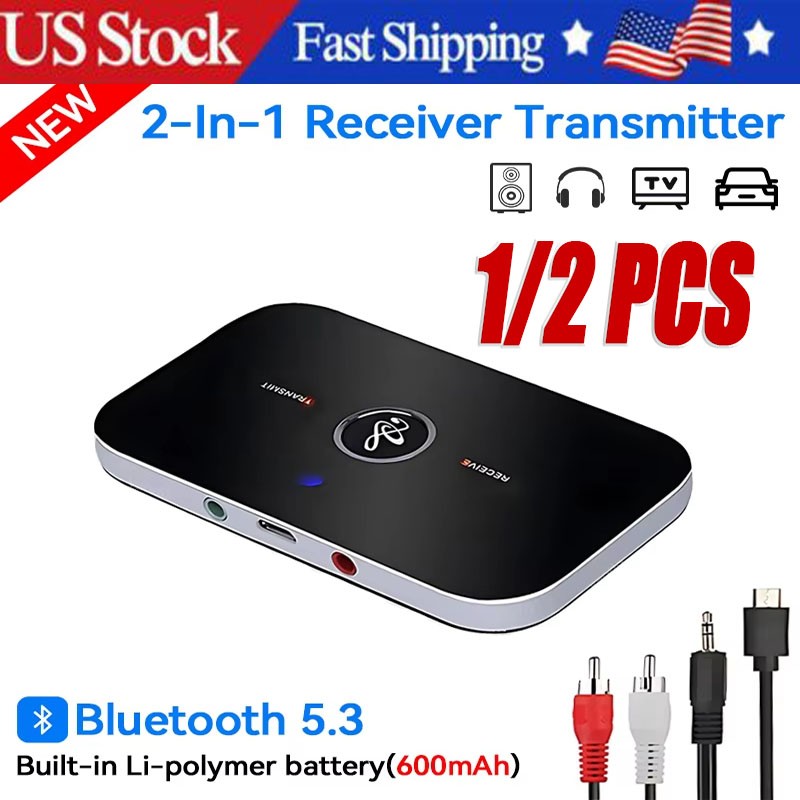 1/2pcs Bluetooth Transmitter&Receiver Wireless Adapter For Home stereos/speakers