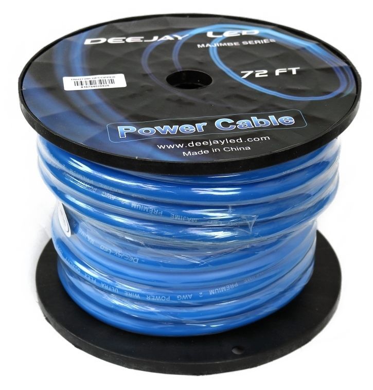 Deejay LED TBH272BLUECOPPER 2 Gauge 72ft Copper Power Cable