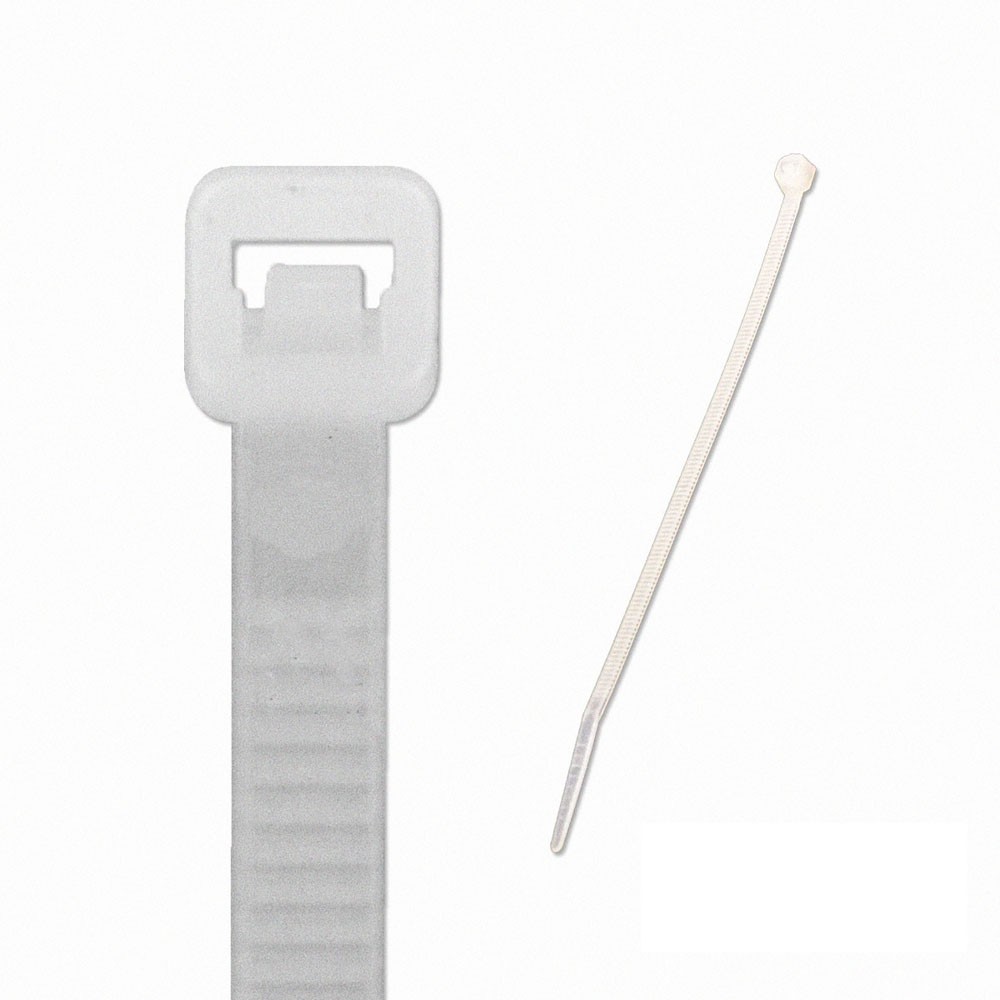 8 Inch Nylon Cable Wire Zip Tie 40 lbs - Natural White 400 Pack Lot Pcs Qty