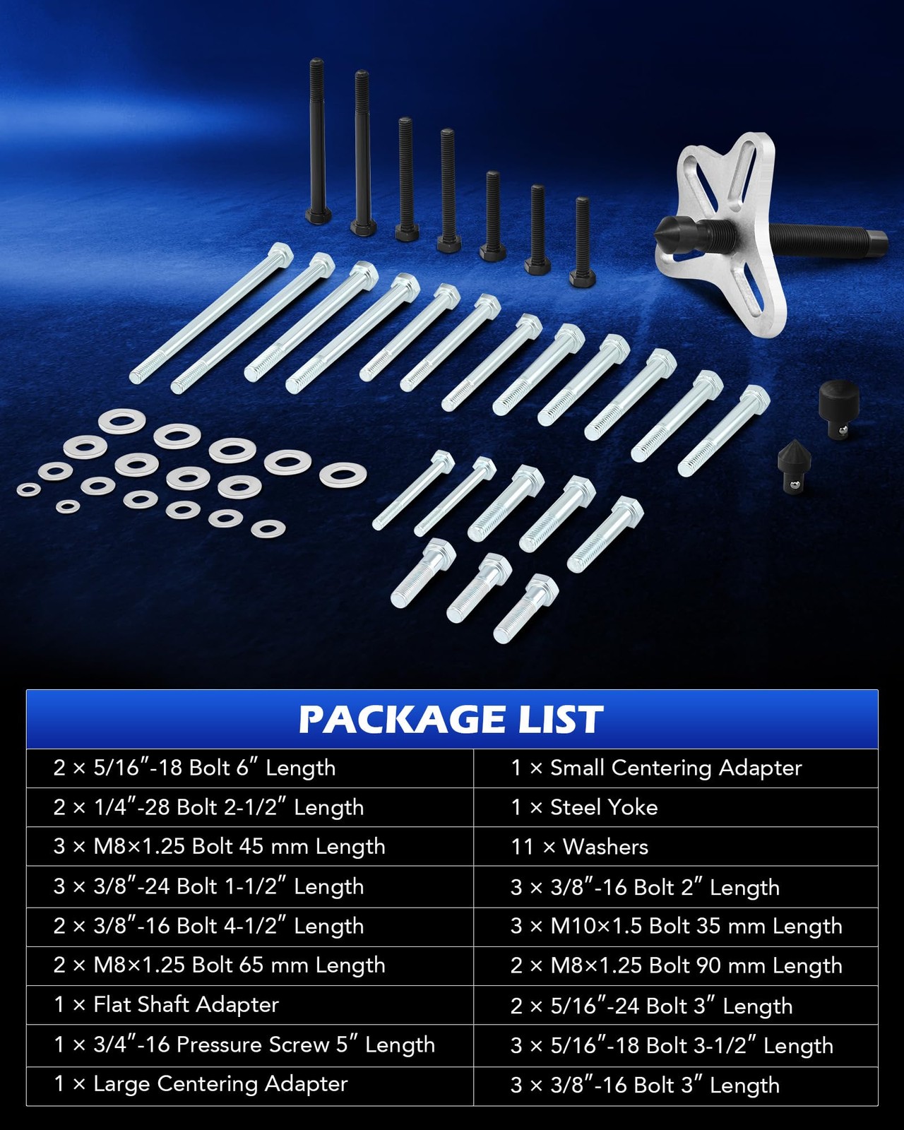 Orion Motor Tech Harmonic Balancer Puller Kit, 49pc Power Steering Pulley Puller