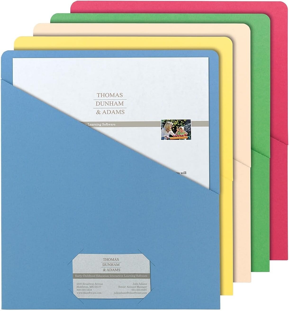 Slash Jacket, Letter Size, Assorted Colors, 25 per Pack (75425)