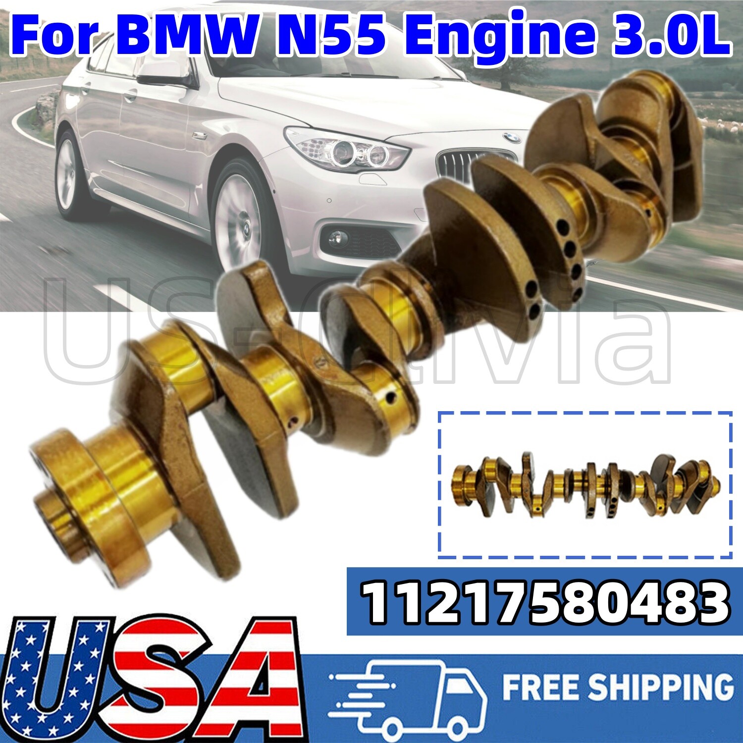 New Upgraded Turbo Crankshaft 11217580483 for BMW 335i 435i 535i 135i N55 3.0L