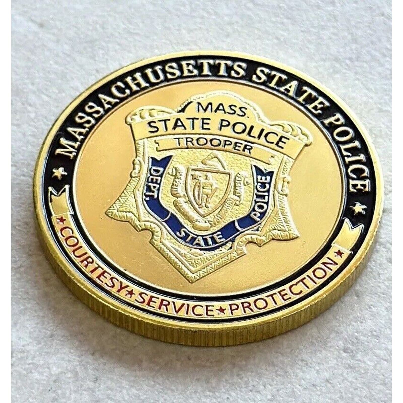 MASSACHUSETTS MA MASS STATE POLICE OfficerMA-USA Trooper Challenge Coin