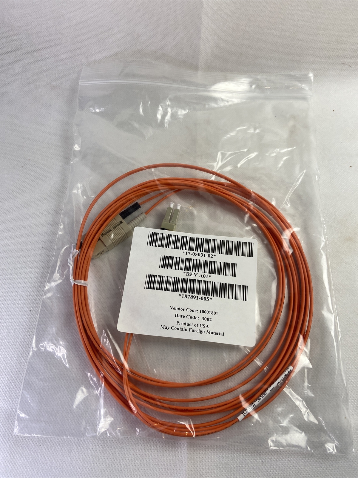 HP COMPAQ 17-05031-02 5M 187891-005 263894-003 LC TO SC REV A01 FIBER OPTIC CABL