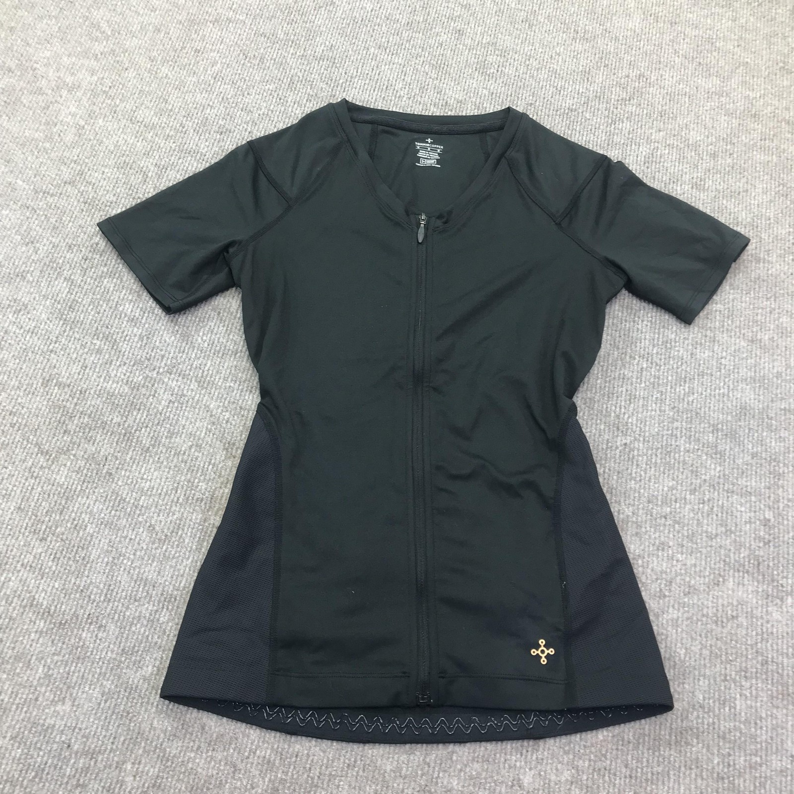 Tommie Copper Womens Back Support Compression Shirt Zip Short Sleeve Medium
