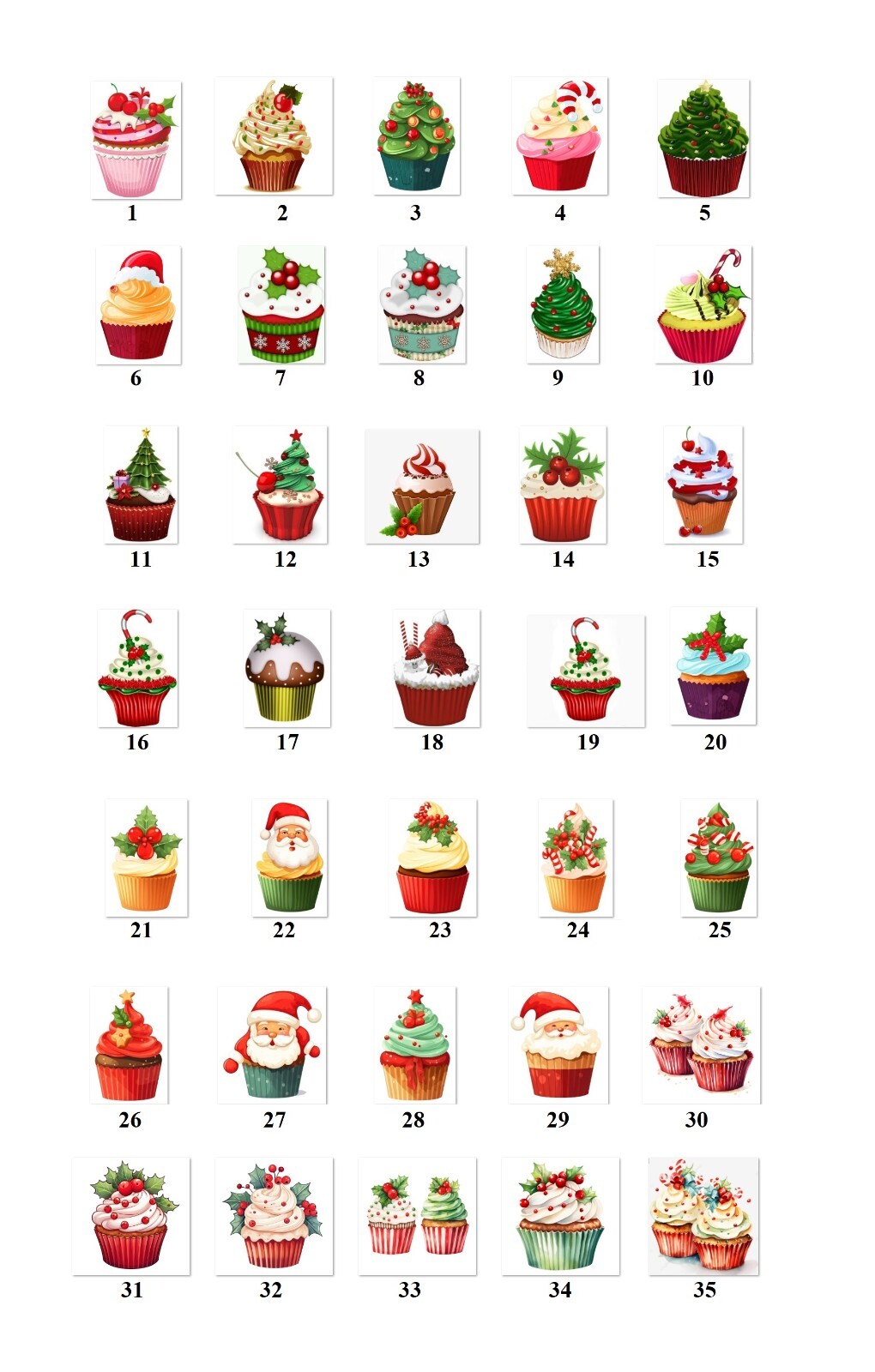 30 Personalized Address Labels Christmas Cupcakes (FA 48)