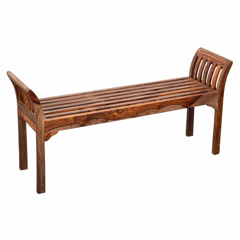 Solid Sheesham Wood Bench - Harvest