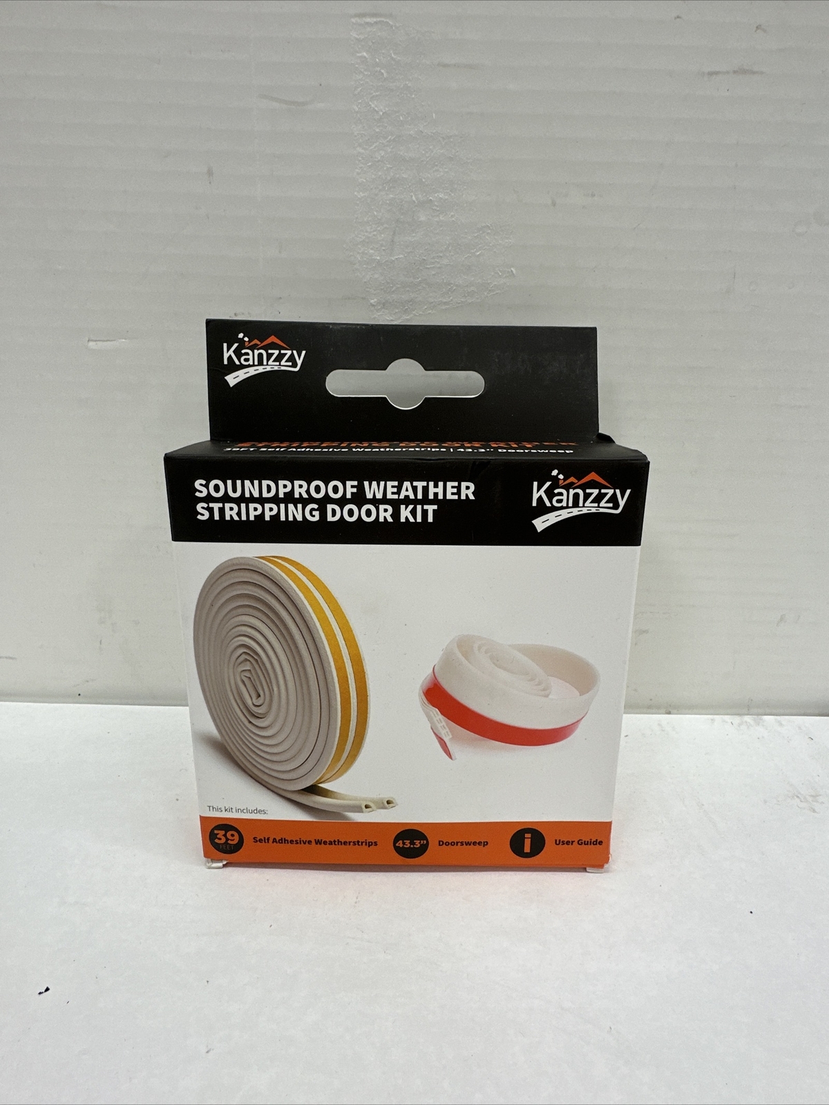 Soundproof Weather Stripping Door Kit “ White 39 Feet Self Adhesive Weatherstrip