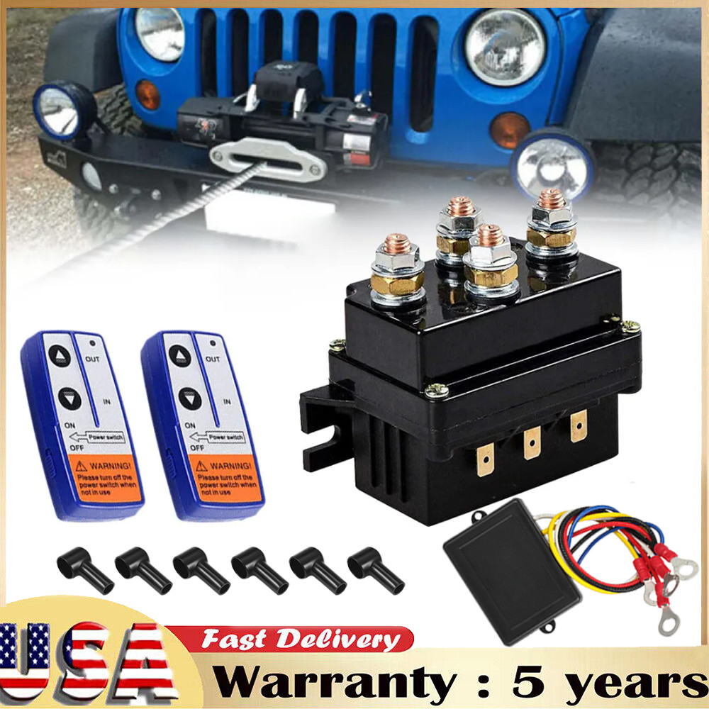 Wireless Remote Control Winch Kit 12V 500A,Waterproof, Solenoid Relay Contactor