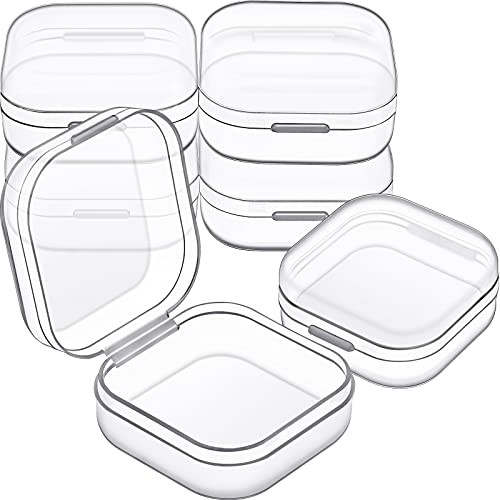 Pieces Mini Plastic Clear Beads Storage Containers 1.37 x 1.37 x 0.7 Inch 6